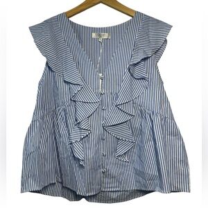 Crosby by Mollie Burch Kathryn Stripe Ruffle Top